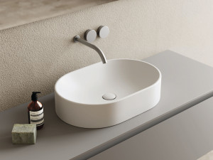 Керамическая столешница овальная раковина