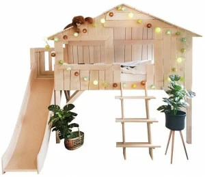 Mathy by Bols Кровать-чердак из липы с горкой и платформой Lits creatifs