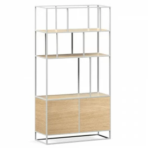 Стеллаж белый, светлый дуб Makella new white INTELLIGENT DESIGN СТЕЛЛАЖ MAKELLA 260784 Бежевый;белый