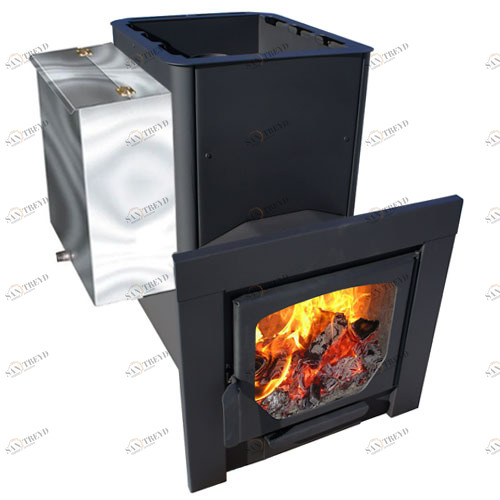 Банная печь Варвара Паленица Панорама с баком для воды вынос 160 370