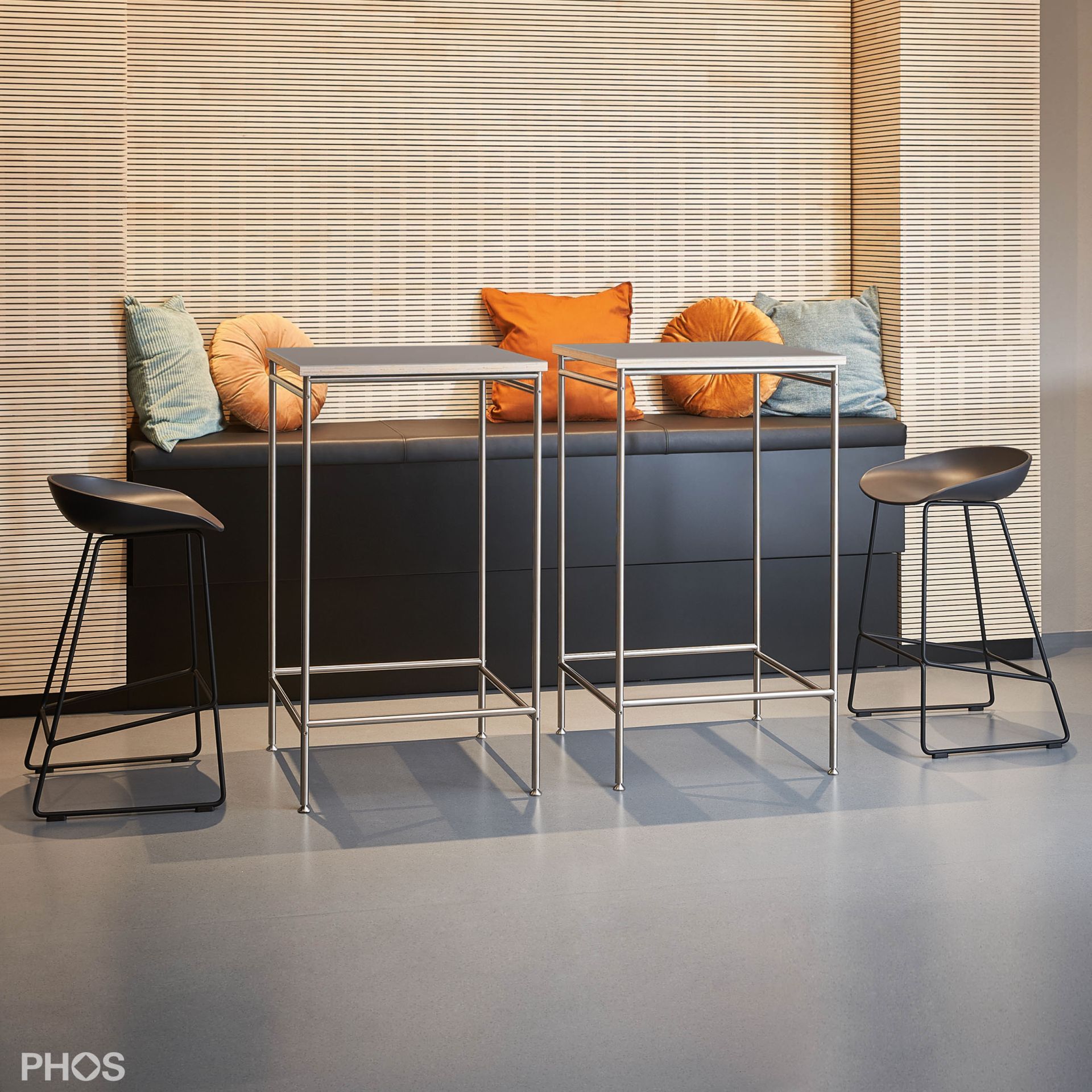 KATI-T1-60x60-L4178 Стол Karlsruhe - барный стол t1 со столешницей из линолеума - 60 x 60 x 105 см. PHOS  - Вид №3