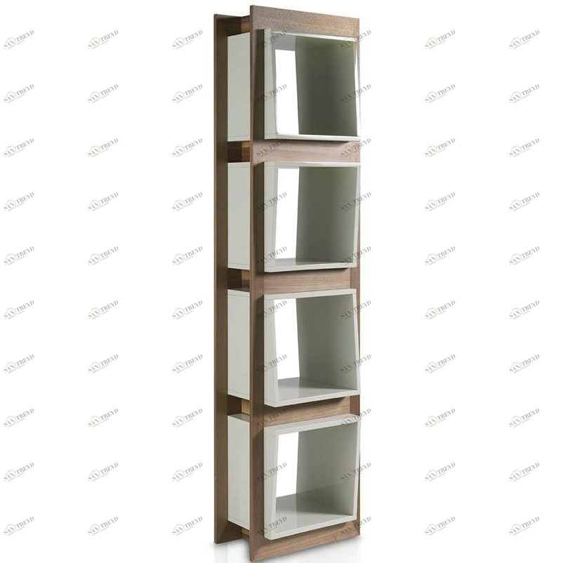 Стеллаж деревянный белый, орех от Angel Cerda ANGEL CERDA  149952 Белый;коричневый 