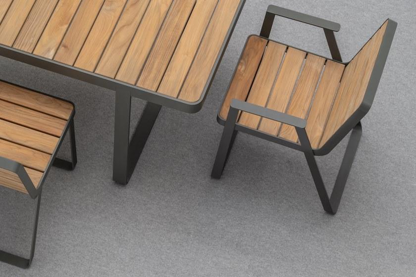 Terraforma Стул из нержавеющей стали и дерева с подлокотниками Makemake Mksecbte/1 - mksecbte/2 - Вид №3