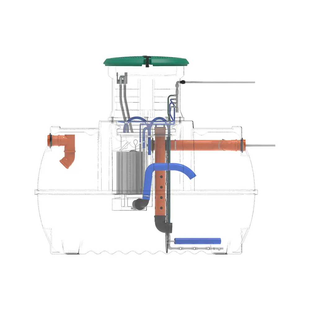 Станция биологической очистки четрыхкамерная Rostok Ground 6 Pro 2800 литров 1200 л/сутки STLM-2211821 - Вид №11
