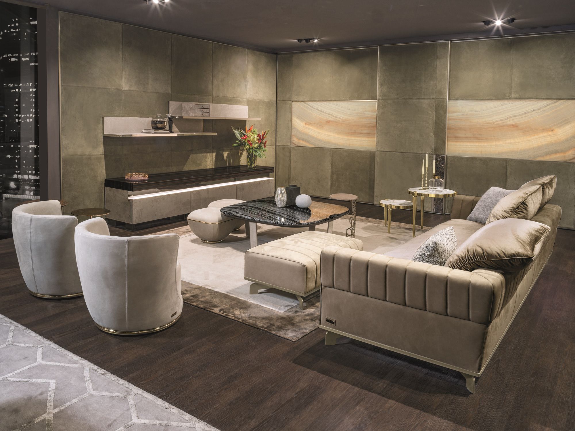 Кожаный прямоугольный пуф Longhi Loveluxe 2018-Illusion collection ARCH-00132960 - Вид №2