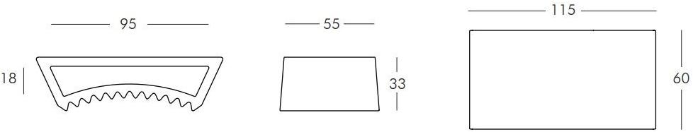 SLIDE Прямоугольный журнальный столик из полиэтилена Tac sun-id-1348258 - Вид №3