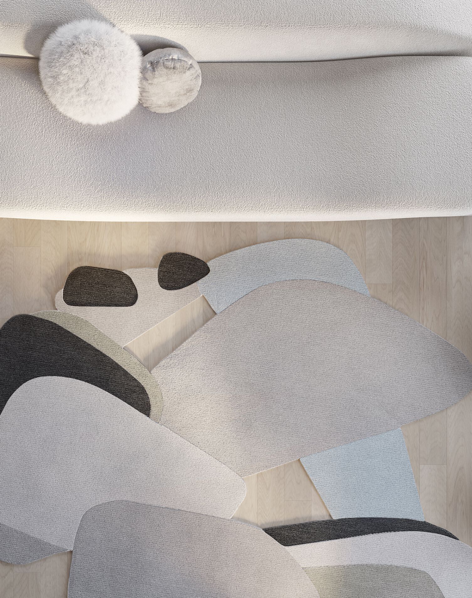 Изогнутый ковер ручной работы Tapis Rouge абстракция ARCH-00128731 - Вид №2