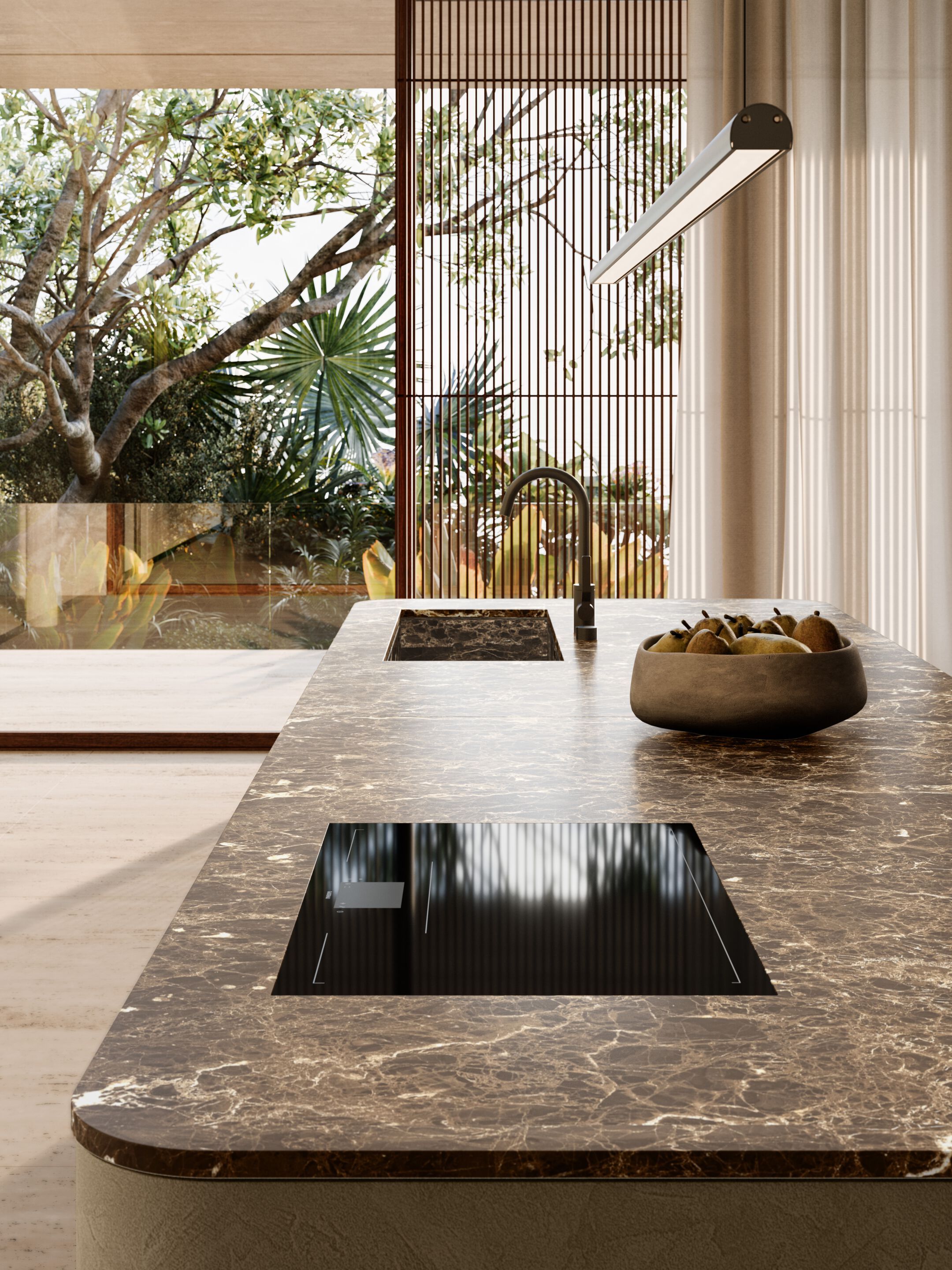 Моноблочная островная кухня с закуской Boffi Cove ARCH-00003497 - Вид №1