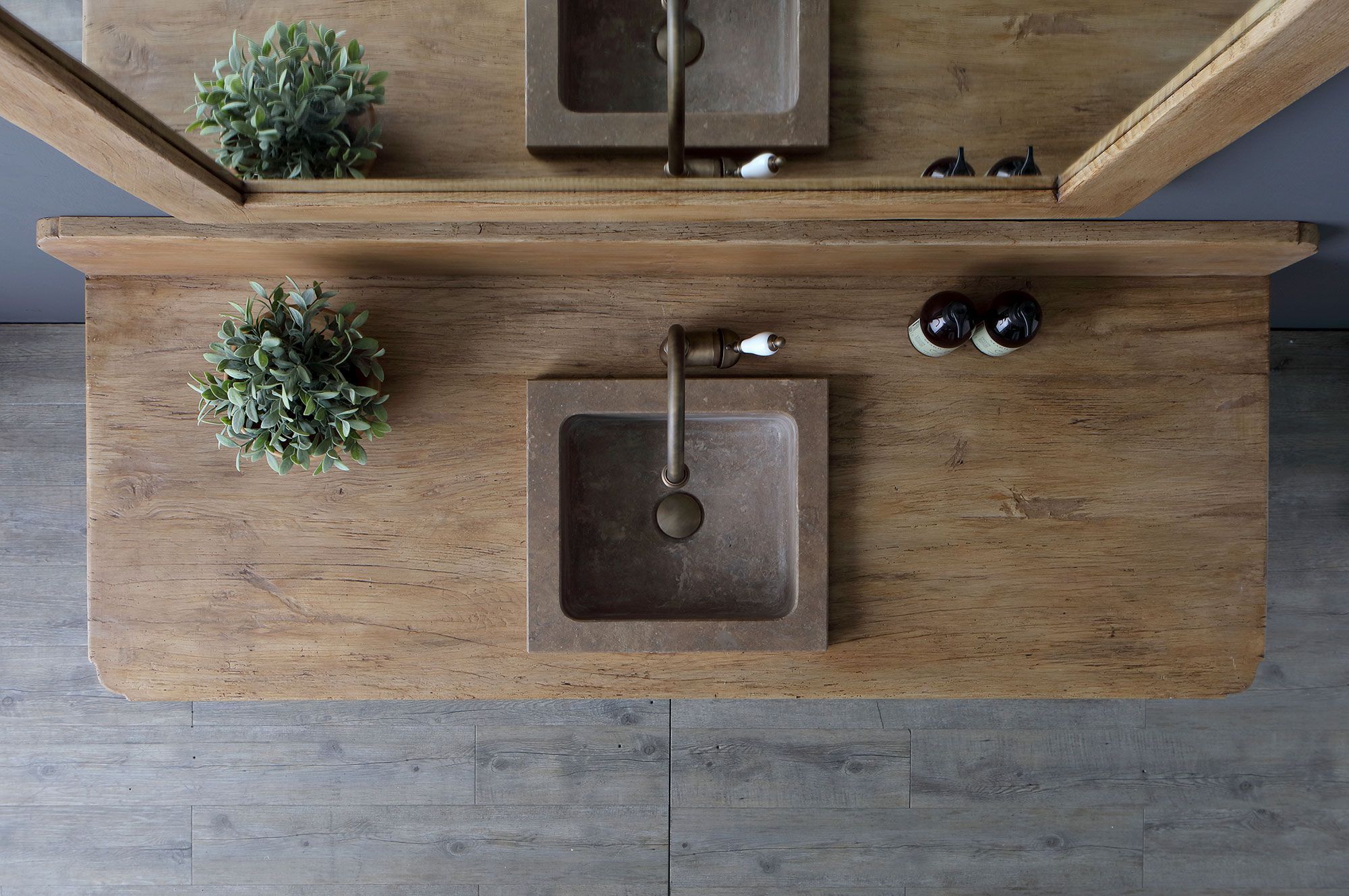 Деревянный напольный умывальник BLEU PROVENCE мебель ручной работы ARCH-00015596 - Вид №1