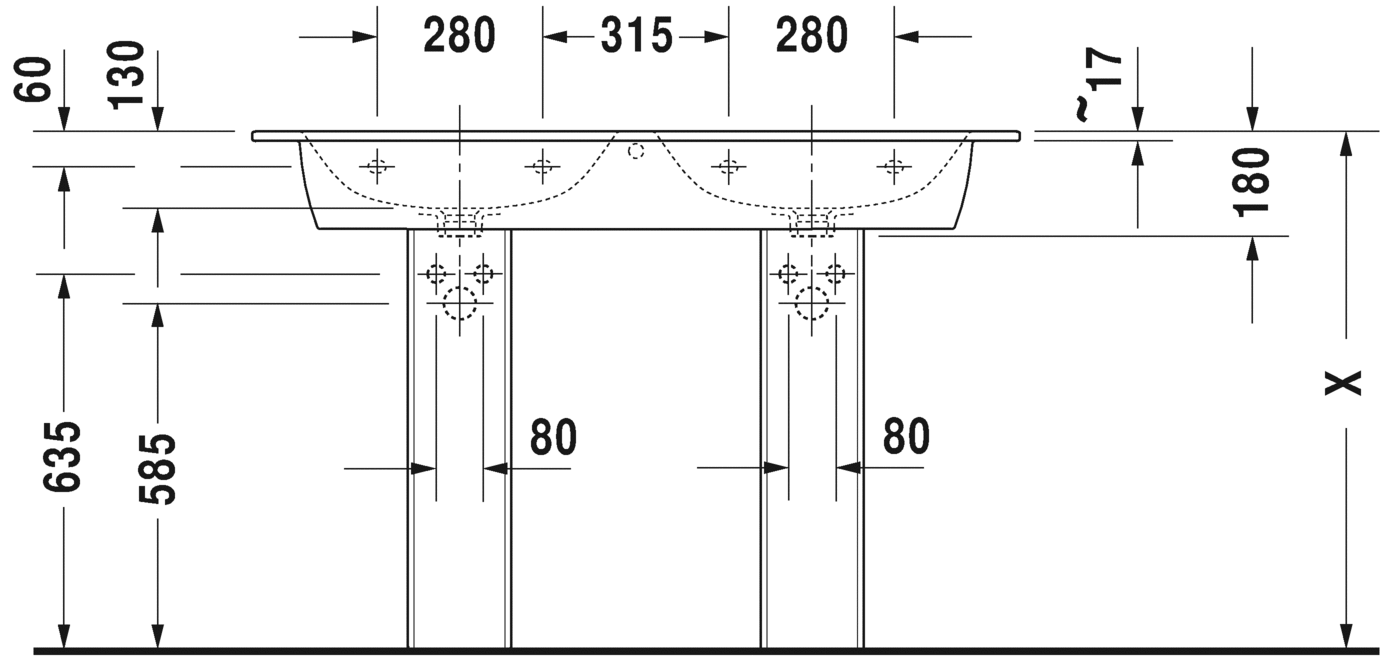 2336130030 Подвесная раковина настенная овальная Duravit ME BY STARCK - Вид №4