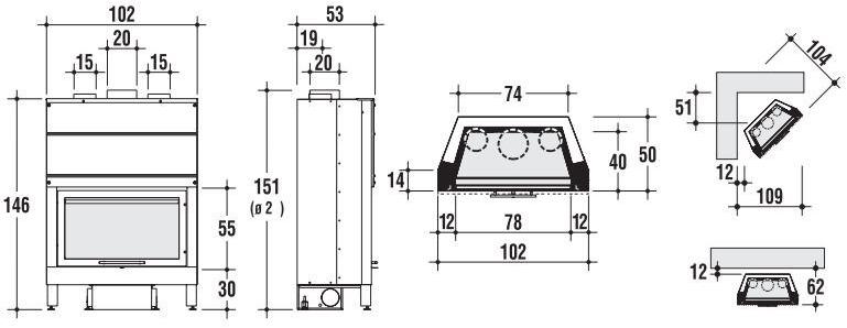 CAMINETTI MONTEGRAPPA Встроенный дровяной камин sun-id-1392245 - Вид №1