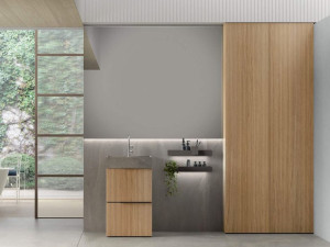 Напольный умывальник с зеркалом