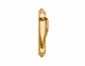 0M3203.000.34 Ручка дверцы на пластине Сатинированная латунь и черный патин