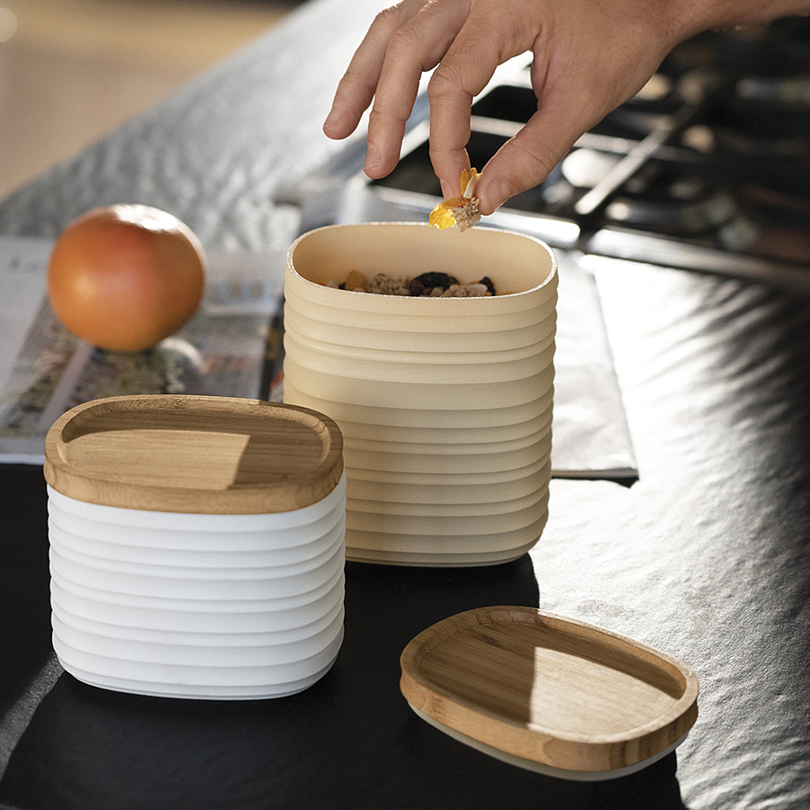 181801206 Банка для хранения с бамбуковой крышкой tierra, 500 мл, желтая Guzzini  - Вид №1