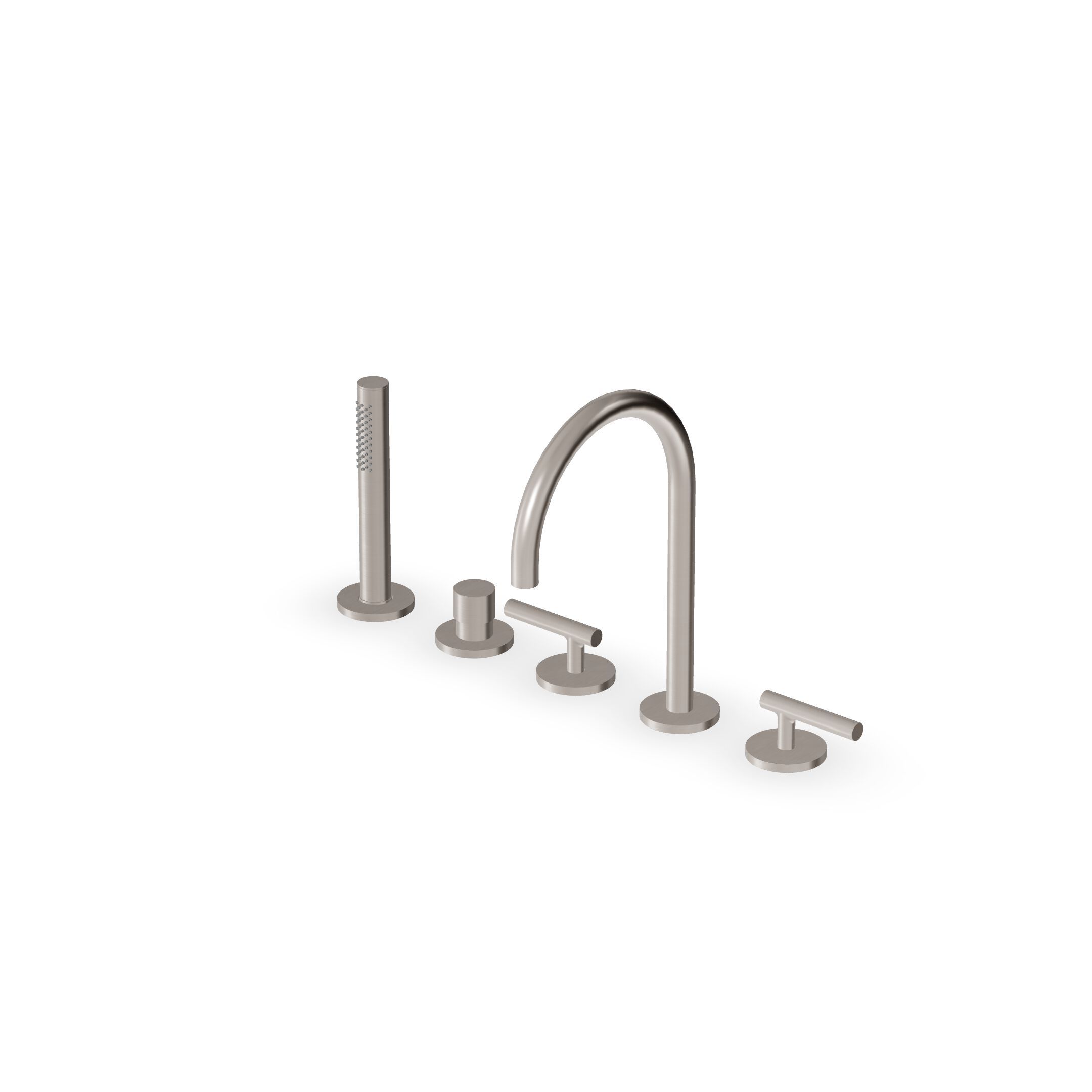 Смеситель для ванны с 5 отверстиями и ручным душем Zucchetti Pan S ARCH-00096596 - Вид №18