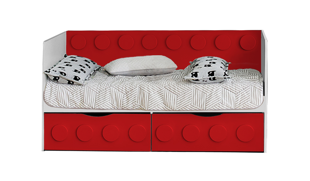 Детский диван-кровать с 2 ящиками "Леголенд" МАНДАРИН ЛЕГОЛЕНД 178709 Розовый Santreyd  - Вид №1