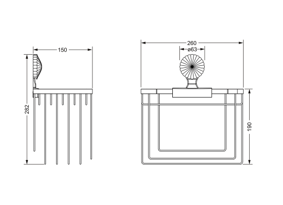 Держатель для гостевых полотенец JOERGER Cronos 637.00.104.000 - Вид №1