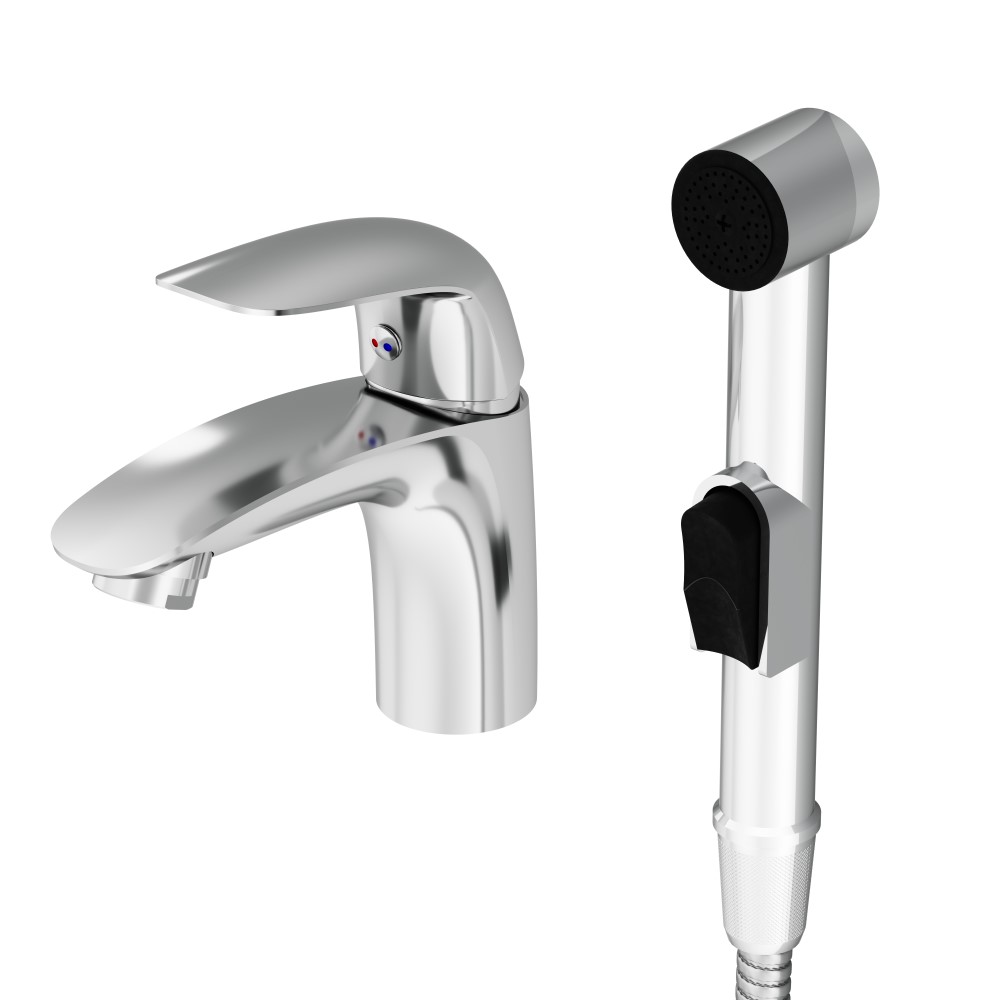 310300000 смеситель для умывальника без дк с гиг. Душем Damixa Palace Bit  - Вид №3