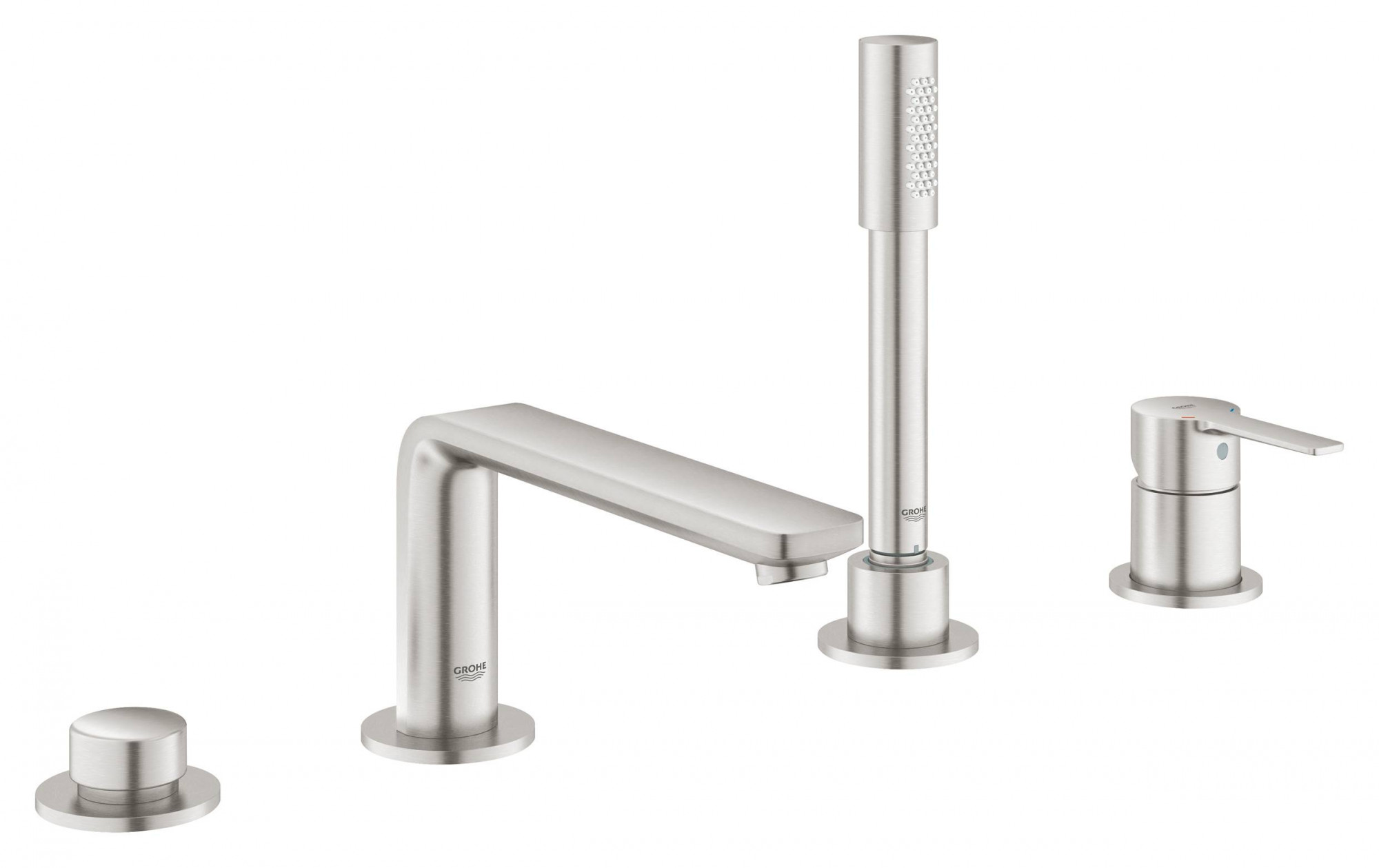Смеситель для ванны GROHE Lineare New на 4 отверстия, суперсталь (19577DC1)