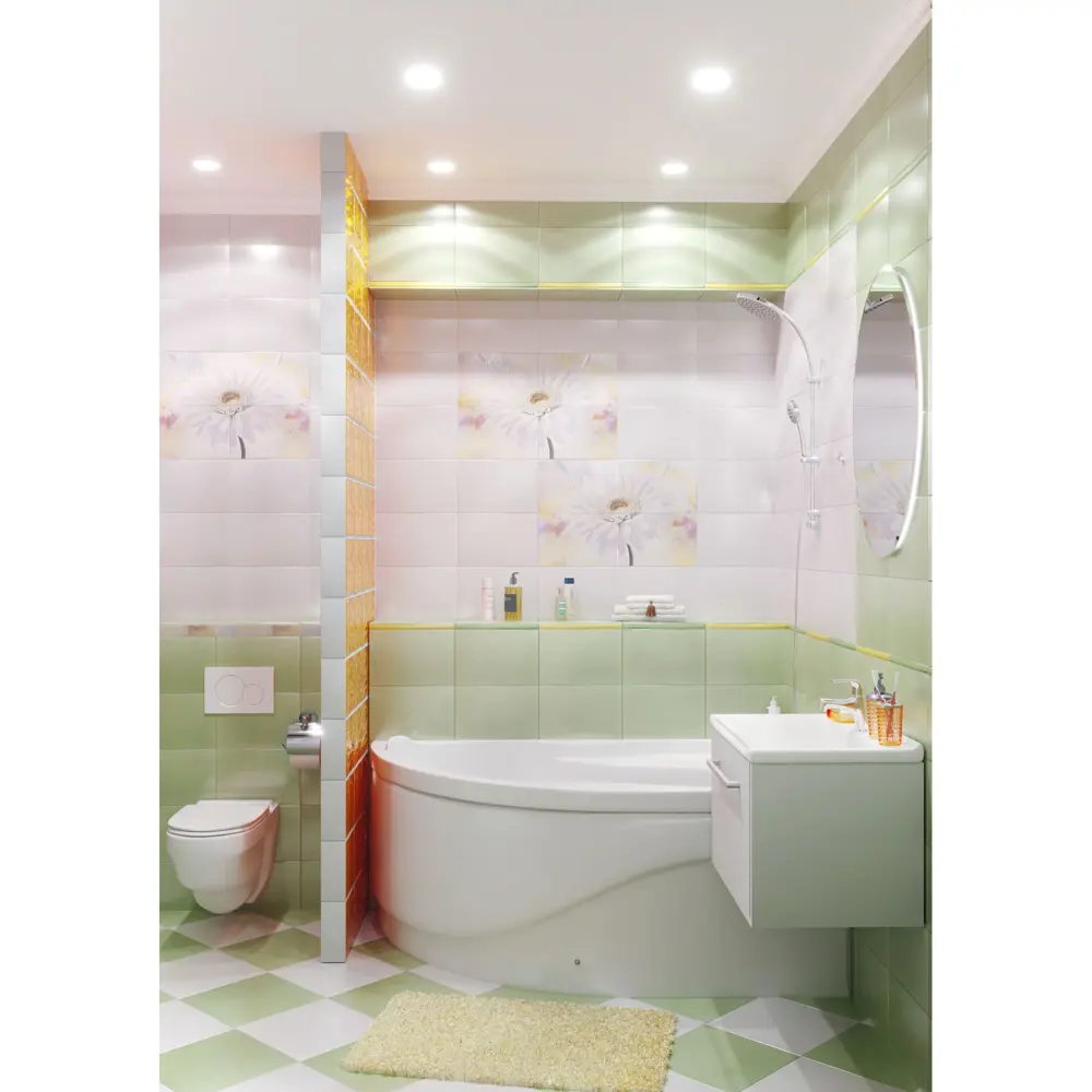 Плитка напольная Gerbera 30x30 см 1.08 м² цвет фисташковый 18075570 STLM-2158531 Santreyd - Вид №1