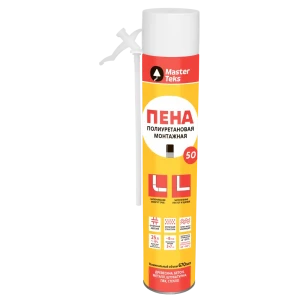 Пена монтажная бытовая Masterteks 50 летняя 670 мл цвет желтый