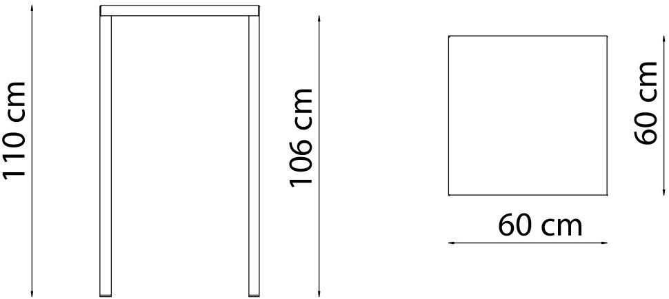 Vermobil Квадратный садовый высокий стол из металла Quatris sun-id-1386852 - Вид №3