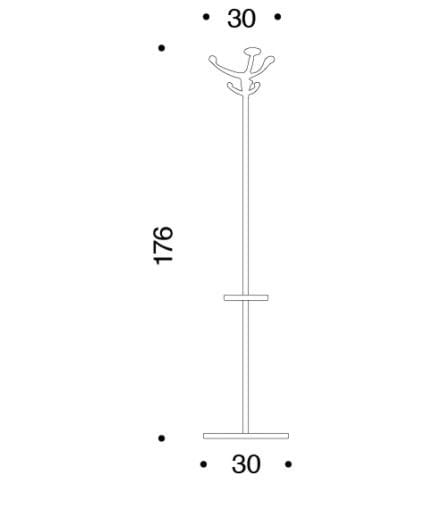 Окрашенная металлическая напольная вешалка с зонтиком Danese Milano HUMPHREY BASIC ARCH-00019722 - Вид №2