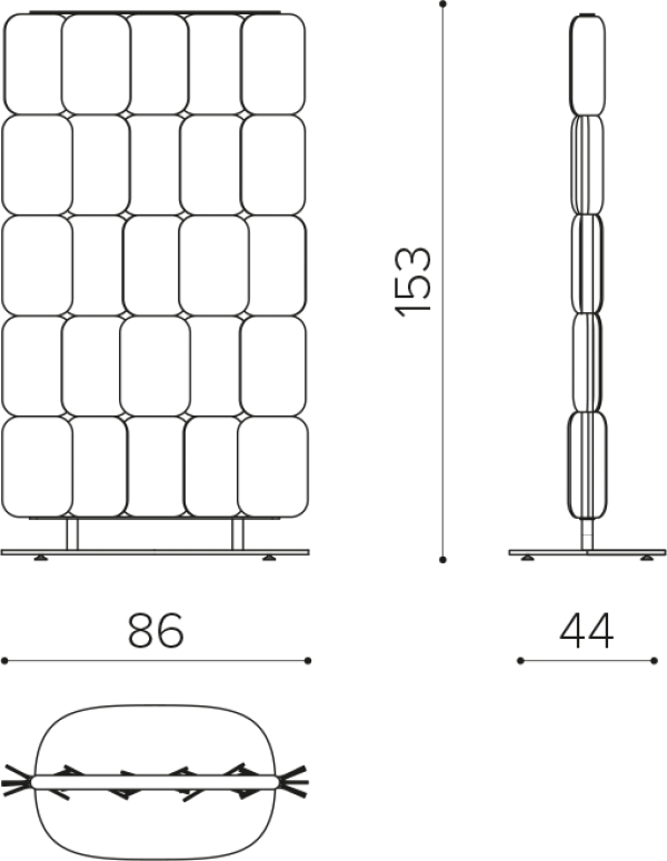 PA 0815 Self standing acoustic divider h153cm True Design Patch - Вид №1