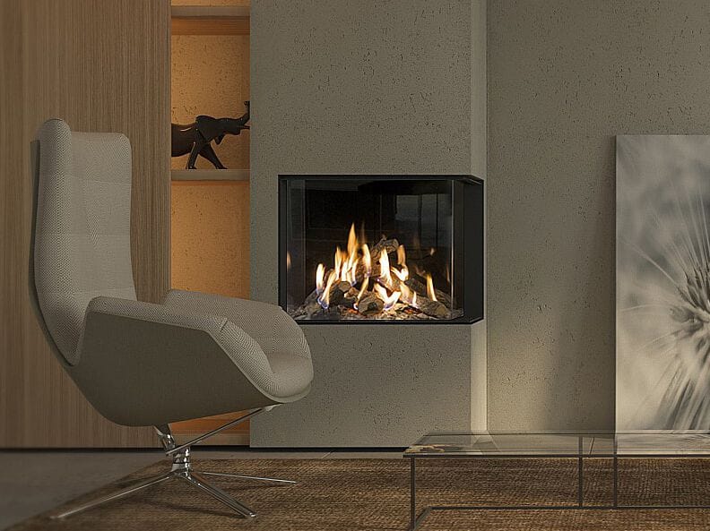 Настенный газовый угловой камин KALFIRE GP65/55C ARCH-00091761