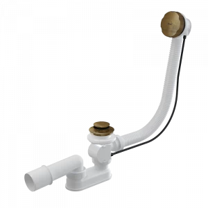 Сифон для ванны автомат комплект, бронза-антик