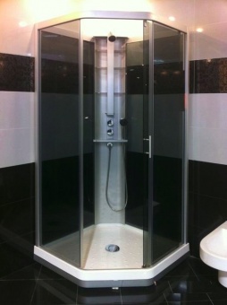 Задняя стенка душевой кабины 90x90 Ido Showerama 8-5 4985013991 серебристый профиль+ тонированное стекло Santreyd  - Вид №2