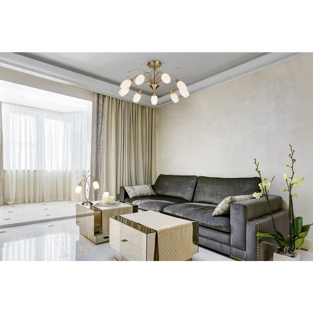 Люстра Eurosvet Ginevra 22080/9, 9 ламп, 29 м², цвет бронза 82020729 STLM-2176386  - Вид №8