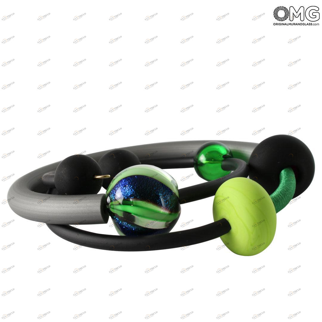 4658 ORIGINALMURANOGLASS Браслет Персия - Зелёный - муранское стекло Original Murano Glass OMG 50 см 