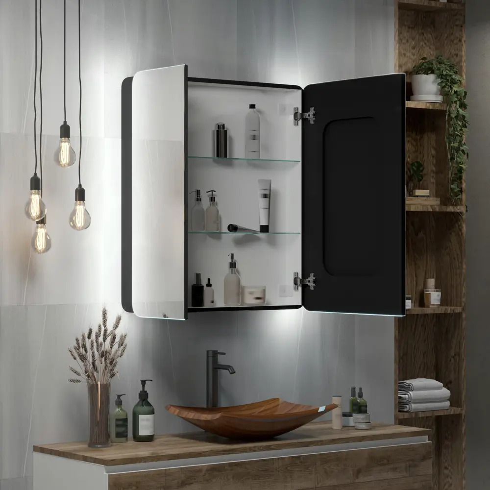 Зеркальный шкаф Santreyd Perfect с LED-подсветкой для ванной 85104662 Perfect Black LED STLM-0058817 - Вид №9