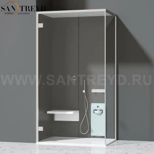 Effegibi FITBOX A Душевая кабина с профилем из алюминия. Установка: в левый угол. Размеры: длина 119 см, высота 220 см. Дверные петли у стены FB10010001