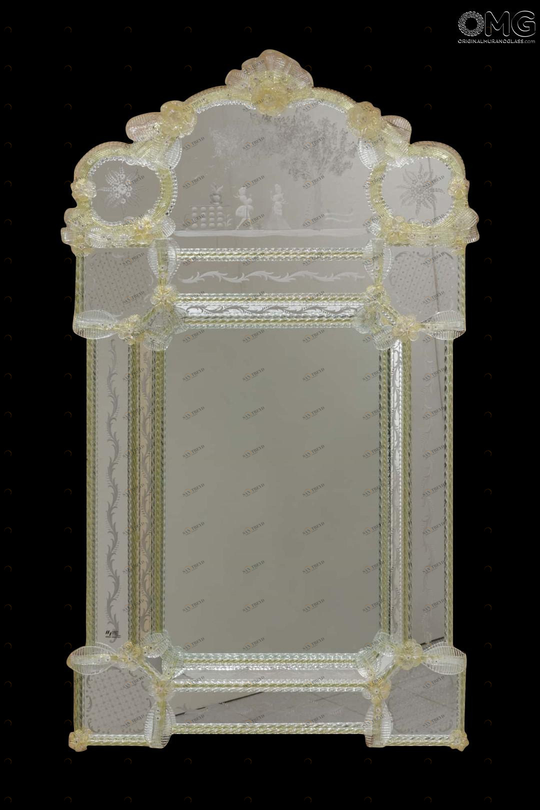 2216 ORIGINALMURANOGLASS Венецианское зеркало Любовь  см 