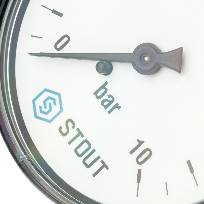 Манометр аксиальный 63 мм 1/4" 10 бар STOUT SIM0009631008 - Вид №2