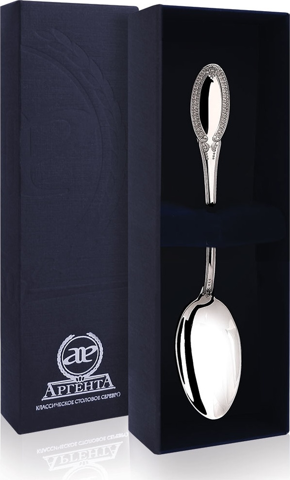 10588032 Аргента (Россия) Ложка чайная "Император" +футляр Серебро 925 