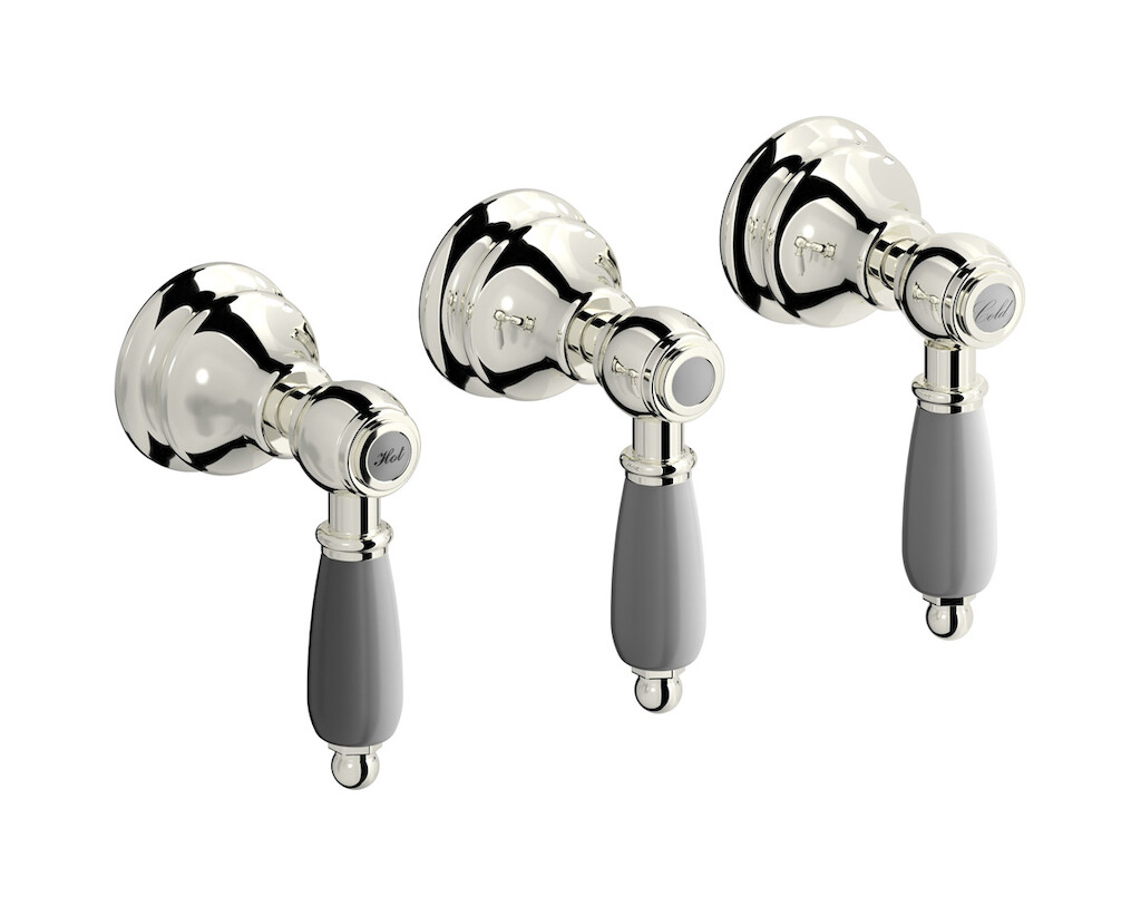 Встроенный смеситель для душа на 3 отверстия с двухходовым дивертером WE ARE IB hl410pl_2 Platinum Hermes