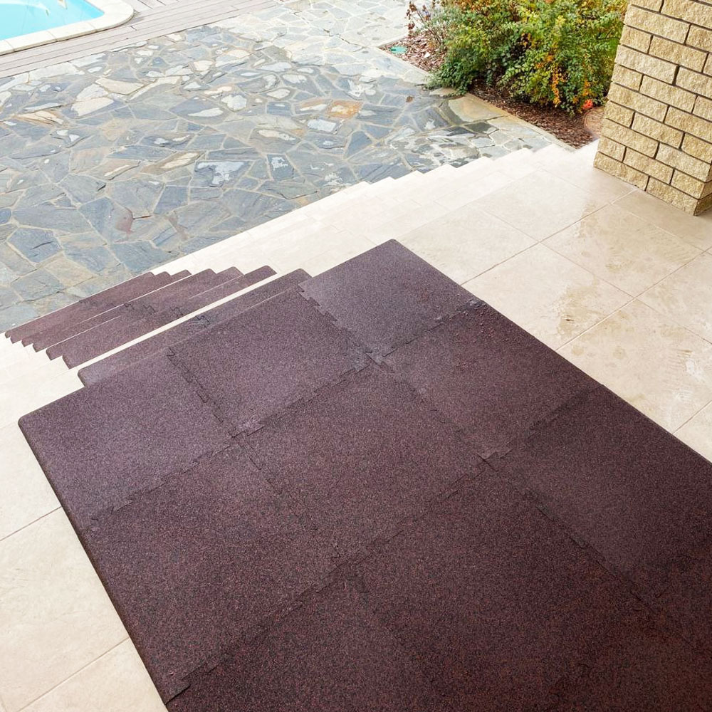 Плитка с соединением "Ласточкин хвост" красная. Резиновое покрытие ЭКОПРОФИТ ПЛхКр001 - Вид №1