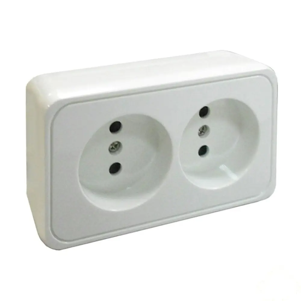 Розетка LK STANDARD 2-ая, без заземления со шторками, белая 13437084 STLM-2021104 