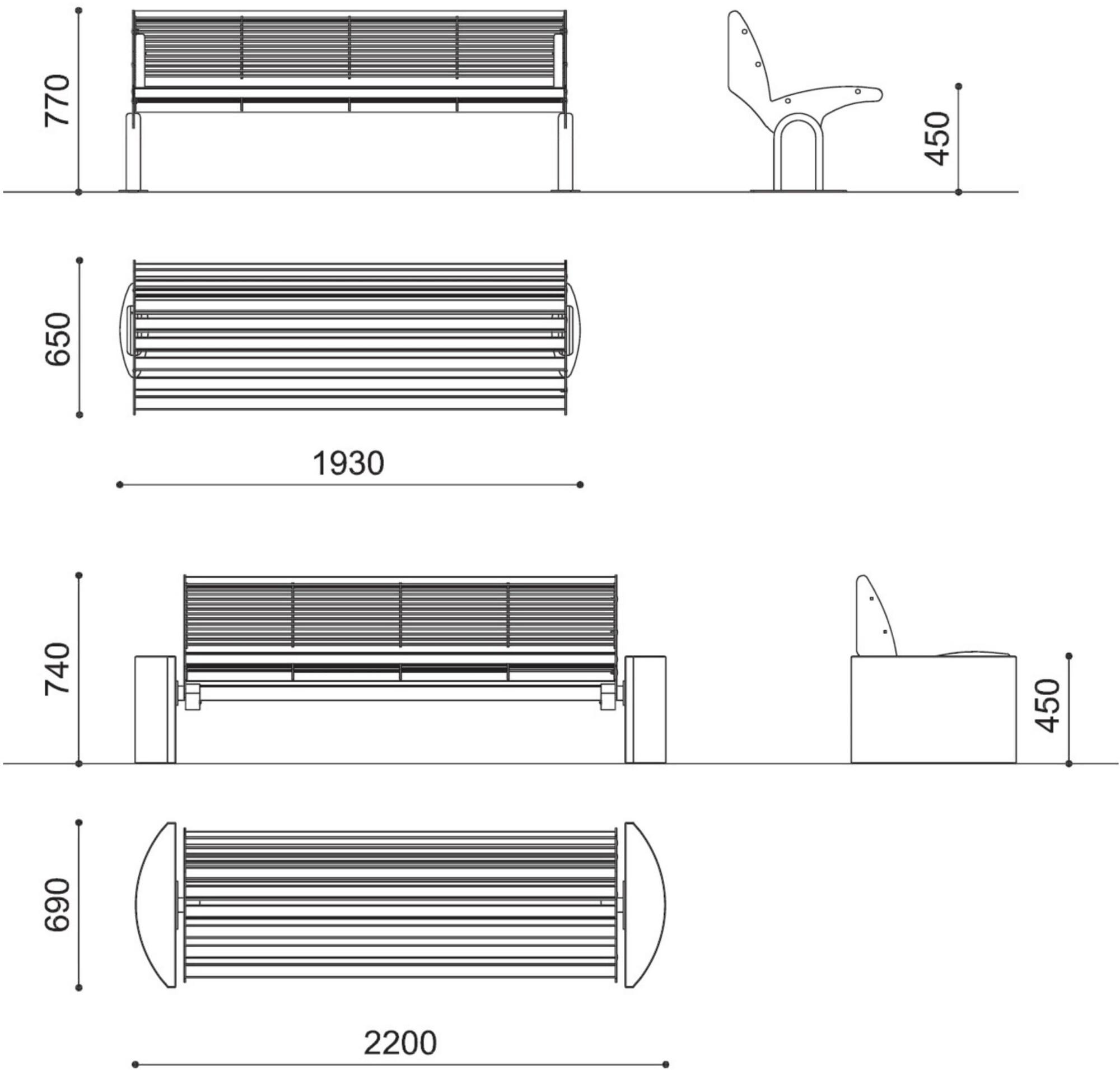 City Design Деревянная скамейка со спинкой Taurus sun-id-1396350 - Вид №1