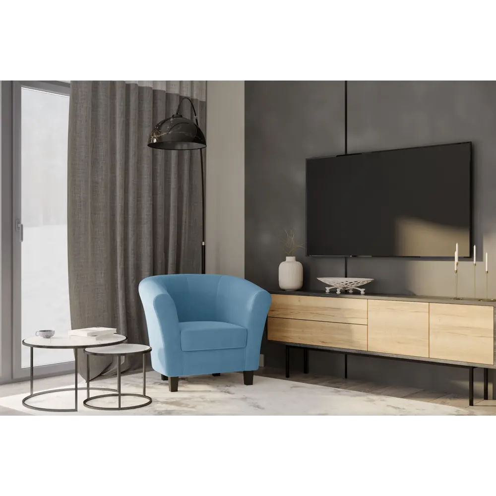Кресло полиэстер Seasons Марсель CAMARO21 голубое 85x73x77 см 85098310 STLM-2037948  - Вид №2