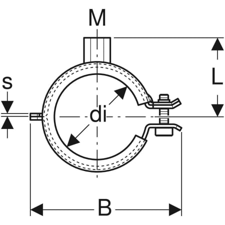 GEBERIT 601.860.26.1 Хомут для трубы изолированный Geberit, с резьбовой муфтой M8/M10  - Вид №2