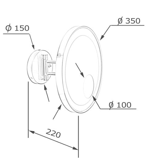 Настенное круглое увеличительное зеркало Spekkio Sun ARCH-00042527 - Вид №2