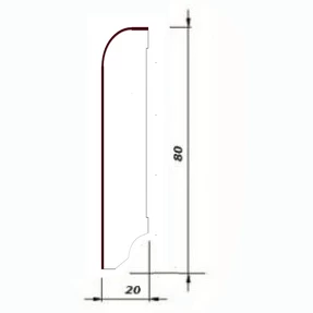 Плинтус Tecnorivest Сахара Шпонированный Прямой 80х20 Дуб 2500х80 мм.