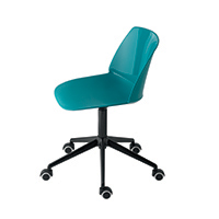 Classy 1088 Поворотный боковой стул с 5-звездочной рамой из литого под давлением алюминия на колесиках, корпус из полипропилена, регулируемая высота сиденья. Et al. Classy