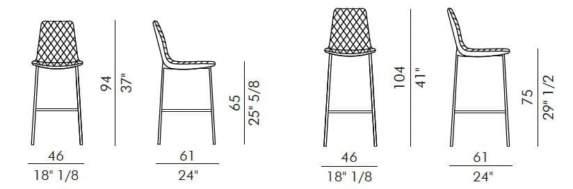 Высокий кожаный стул со спинкой EFORMA Lenny ARCH-00138058 - Вид №2