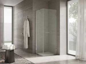 DISENIA Душевая кабина угловая стеклянная с распашной дверцей Project