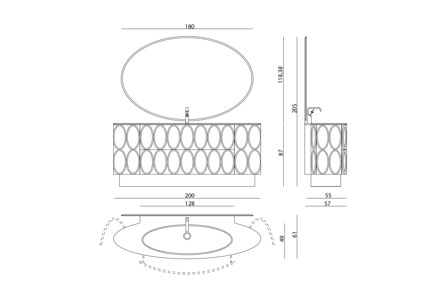 Saturnia Консольный умывальник Visionnaire  - Вид №4